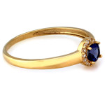 Złoty pierścionek 375 delikatny subtelny markiza z tanzanitem