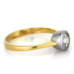 Złoty pierścionek 585 dwukolorowy z jednym oczkiem