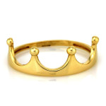Złoty pierścionek 375 modny z motywem korony