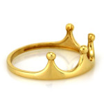 Złoty pierścionek 375 modny z motywem korony