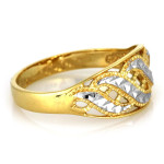Złoty pierścionek 375 ażurowy dwukolorowy elegancki na co dzień
