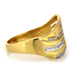 Złoty pierścionek 375 szeroki dwukolorowy bez kamieni