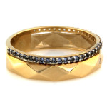 Złoty pierścionek 333 obrączka zdobiony tanzanitami syntetycznymi