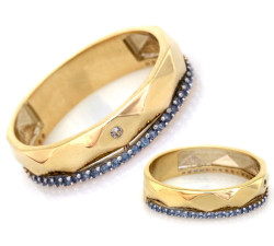 złoty pierścionek tanzanit