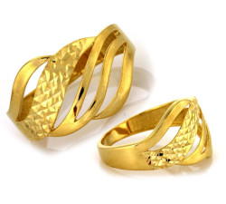 Szeroki pierścionek z żółtego złota