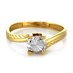 Złoty pierścionek 585 z diamencikiem z białego złota 14kt białe złoto na prezent