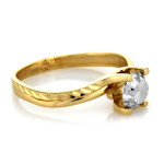 Złoty pierścionek 585 z diamencikiem z białego złota 14kt białe złoto na prezent
