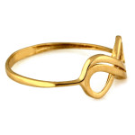 Złoty pierścionek 585 nowoczesny znak nieskończoności bez kamieni