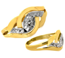 pierścionek z dwukolorowego złota
