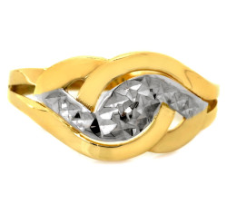 przeplatany pierścionek ze złota 585