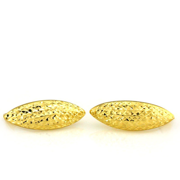 Złote kolczyki damskie 375 owale diamentowane