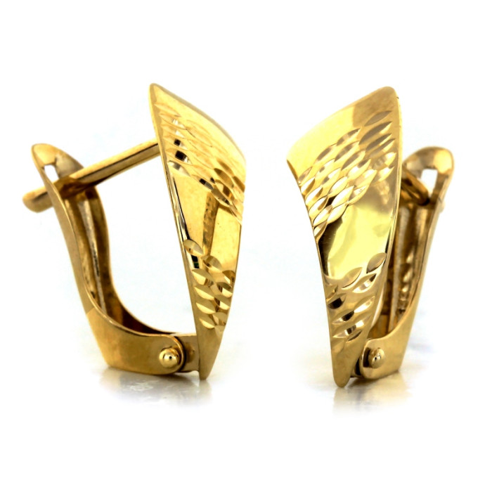 Złote kolczyki 375 blaszki eleganckie do każdej stylizacji