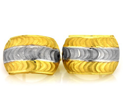 Diamentowane kolczyki w dwóch kolorach złota