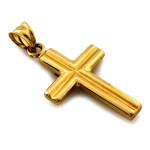 Złota zawieszka 585 duży krzyżyk z wizerunkiem Jezusa z białym złotem