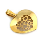 Zawieszka złota w kształcie serca z małymi serduszkami