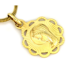 Medalik ze złota z Matką Boską Fatimską