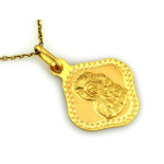 Złoty medalik z Matką Czestochowską i Dzieciątkiem