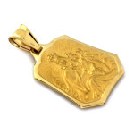 Złota zawieszka 585 duży szkaplerz złoty medalik dwustronny