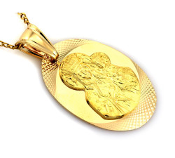 Medalik złoty duży owalny Matka Boska Częstochowska