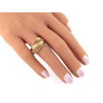 Duży złoty pierścień 585 ażurowy efektowny bez kamieni na prezent