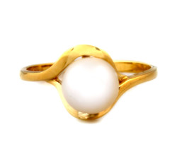 złoty pierścionek perła