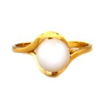 Elegancki złoty pierścionek 585 z perłą delikatny na prezent 14K