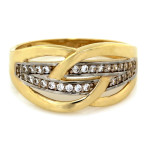 Złoty pierścionek 585 klasyka elegancji z kamieniami na co dzień