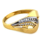 Złoty pierścionek 585 dwukolorowy na prezent elegancki
