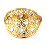Złoty pierścionek 585 ażurowy dwukolorowy modny dodatek