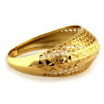 Złoty pierścionek 585 efektowny ażurowy na co dzień