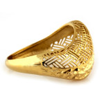 Złoty pierścionek 585 duży ażurowy wycinany bez kamieni