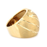 Złoty pierścień 585 duży szeroki frezowany satynowany na prezent
