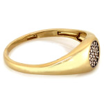 Złoty pierścionek 585 oczko z drobnych cyrkonii elegancki damski