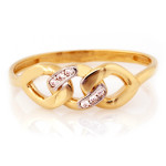 Złoty pierścionek 585 przeplatany delikatny stylowy