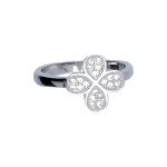 Srebrny pierścionek 925 biały kwiat zdobiony cyrkonią r 12