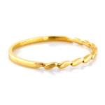 Delikatny złoty pierścionek 375 wąski obrączkowy z geometrycznymi elementami