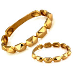 Złoty pierścionek 585 nowoczesny delikatny obrączkowy