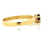 Złoty pierścionek 585 stylowy z fioletowym kamieniem