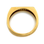 Złoty pierścionek 585 nowoczesny z cyrkoniami
