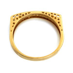 Złoty pierścionek 375 w nowoczesnej formie z cyrkoniami
