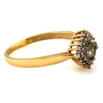 Elegancki pierścionek złoty 333 z zielonym turmalinem i cyrkoniami