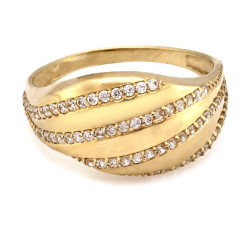 Złoty pierścionek fala