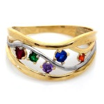 Złoty pierścionek 375 ażurowy z kolorowymi cyrkoniami na prezent