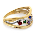 Złoty pierścionek 375 ażurowy z kolorowymi cyrkoniami na prezent