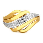 Złoty pierścionek 585 szeroki bez kamieni zdobiony