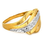 Złoty pierścionek 585 szeroki bez kamieni zdobiony