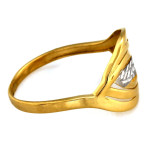 Złoty pierścionek 585 zdobiony dwukolorowy na co dzień