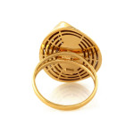 Duży złoty pierścień 585 rodowany białym złotem elegancki