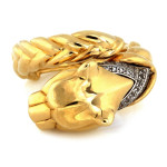 Pierścień złoty 585 duży z głową pantery i cyrkoniami na prezent