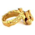 Pierścień złoty 585 duży z głową pantery i cyrkoniami na prezent